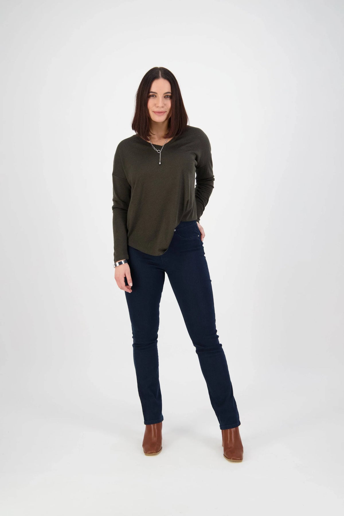 Slim leg Denim Pull on