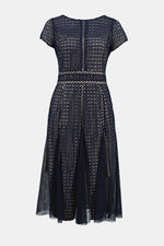 Giupure mesh fit flare dress