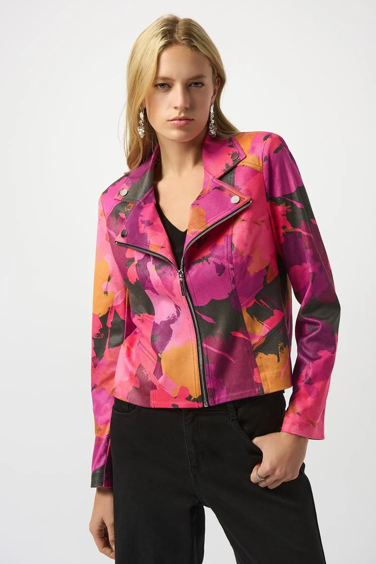 Abstract Print Fitted Jacket