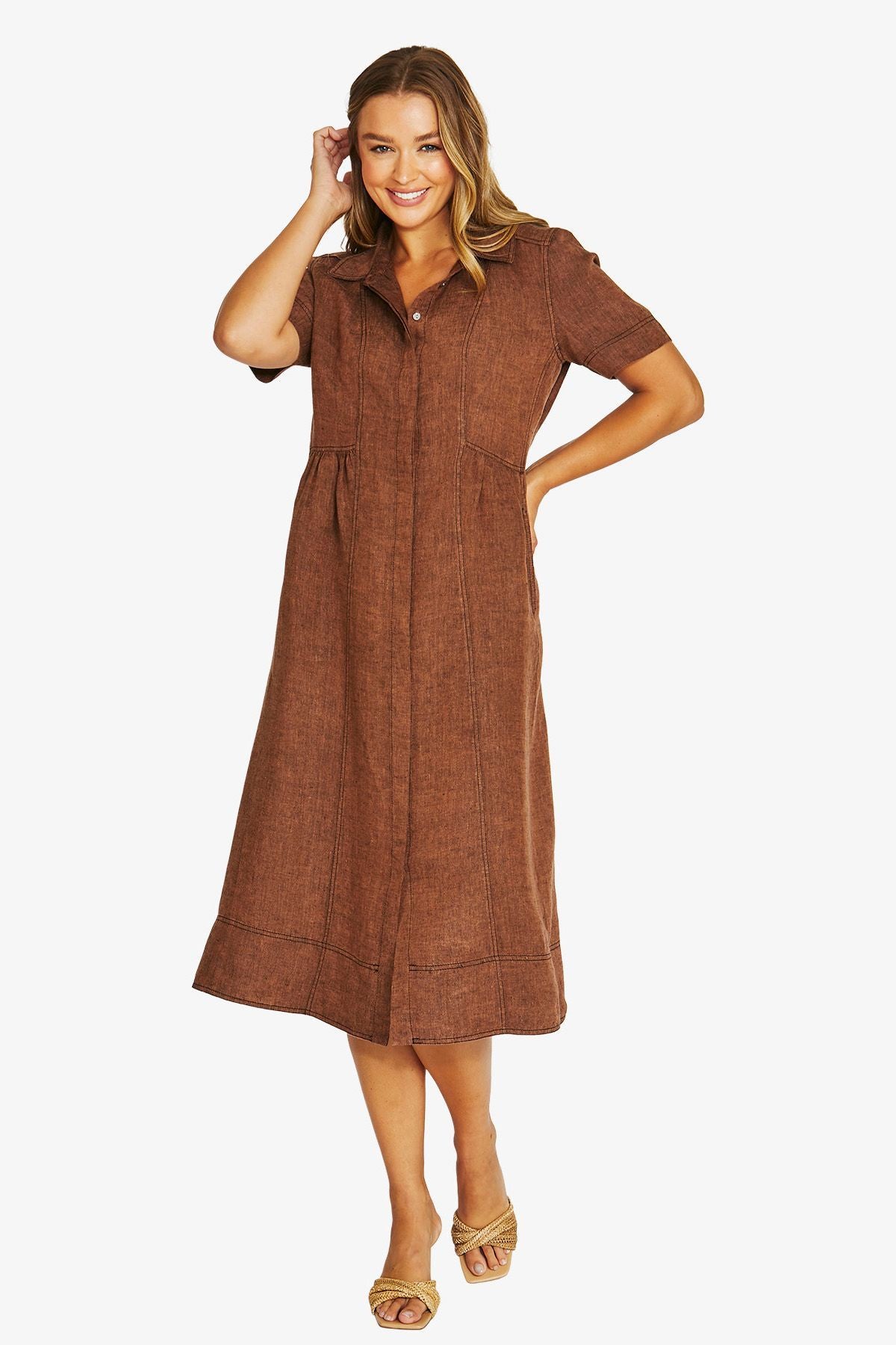 Seam Detail Shirt Dress