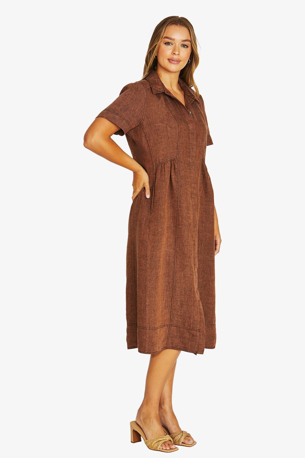 Seam Detail Shirt Dress