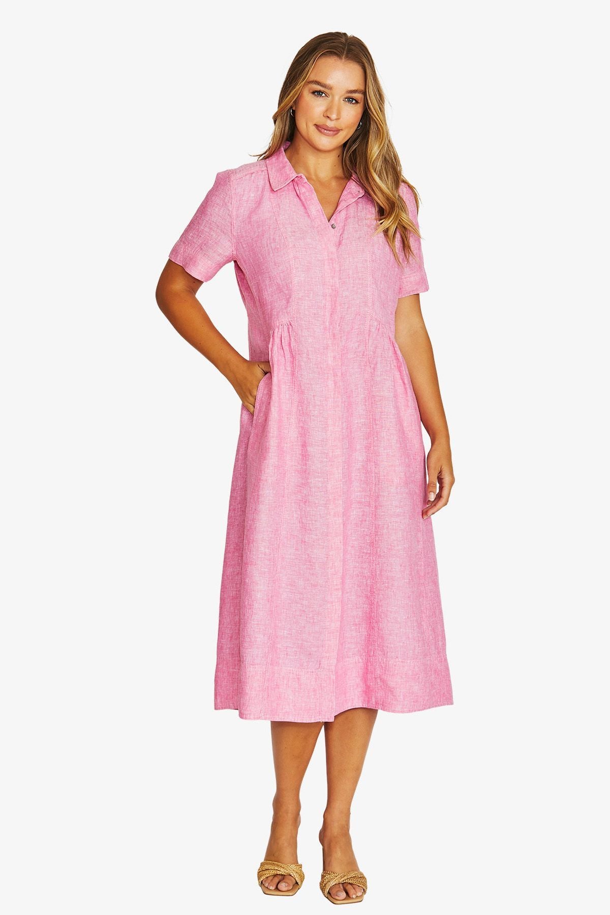 Seam Detail Shirt Dress