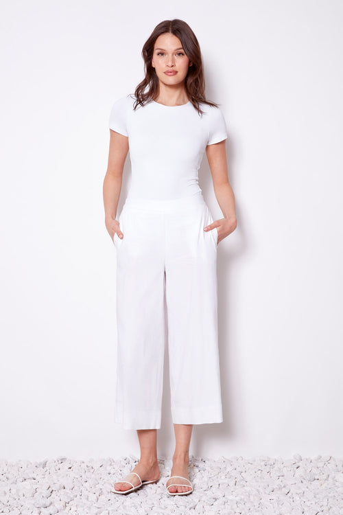 Wide Leg Crop White