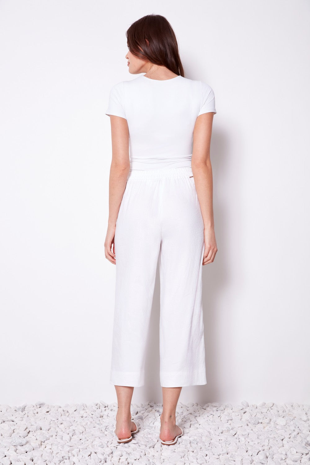 Wide Leg Crop White