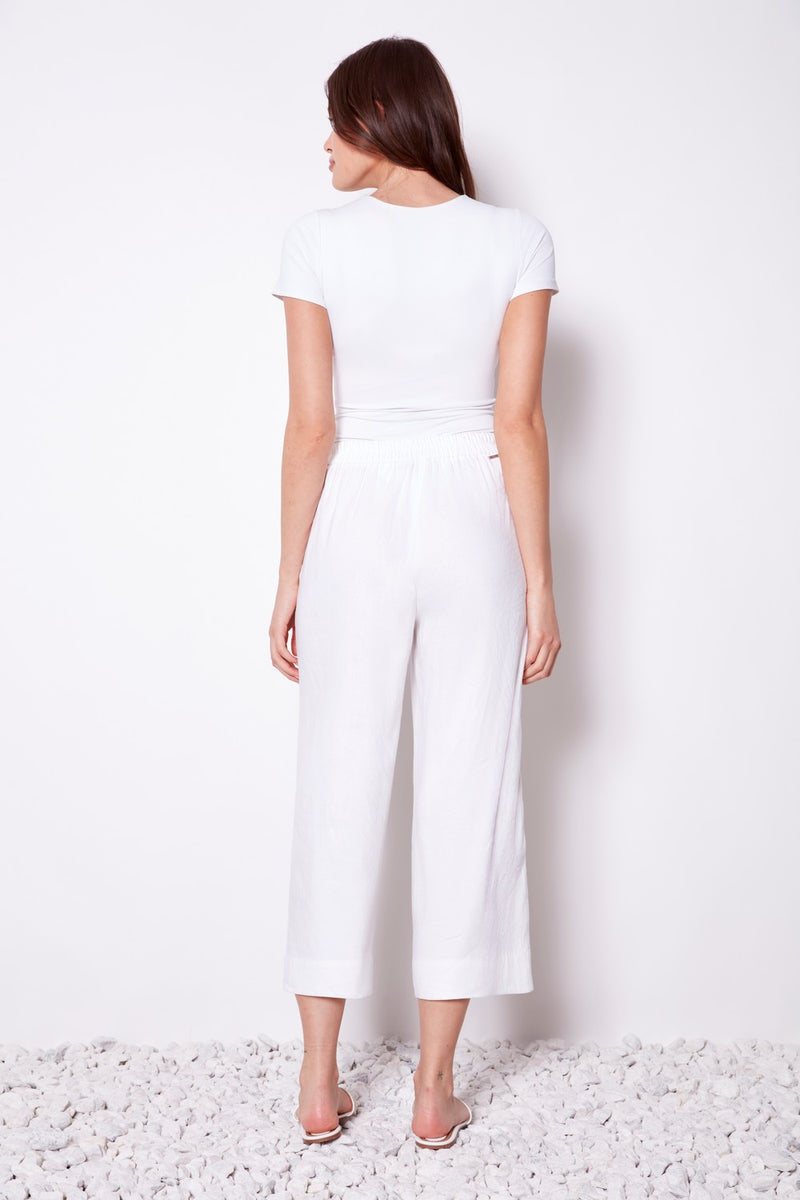 Wide Leg Crop White