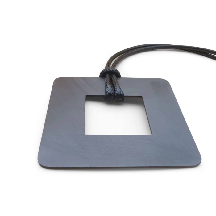 Square Black  Leather