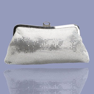 Millie Dazzling evening bag in gold, black and silver finishes with a chain strap