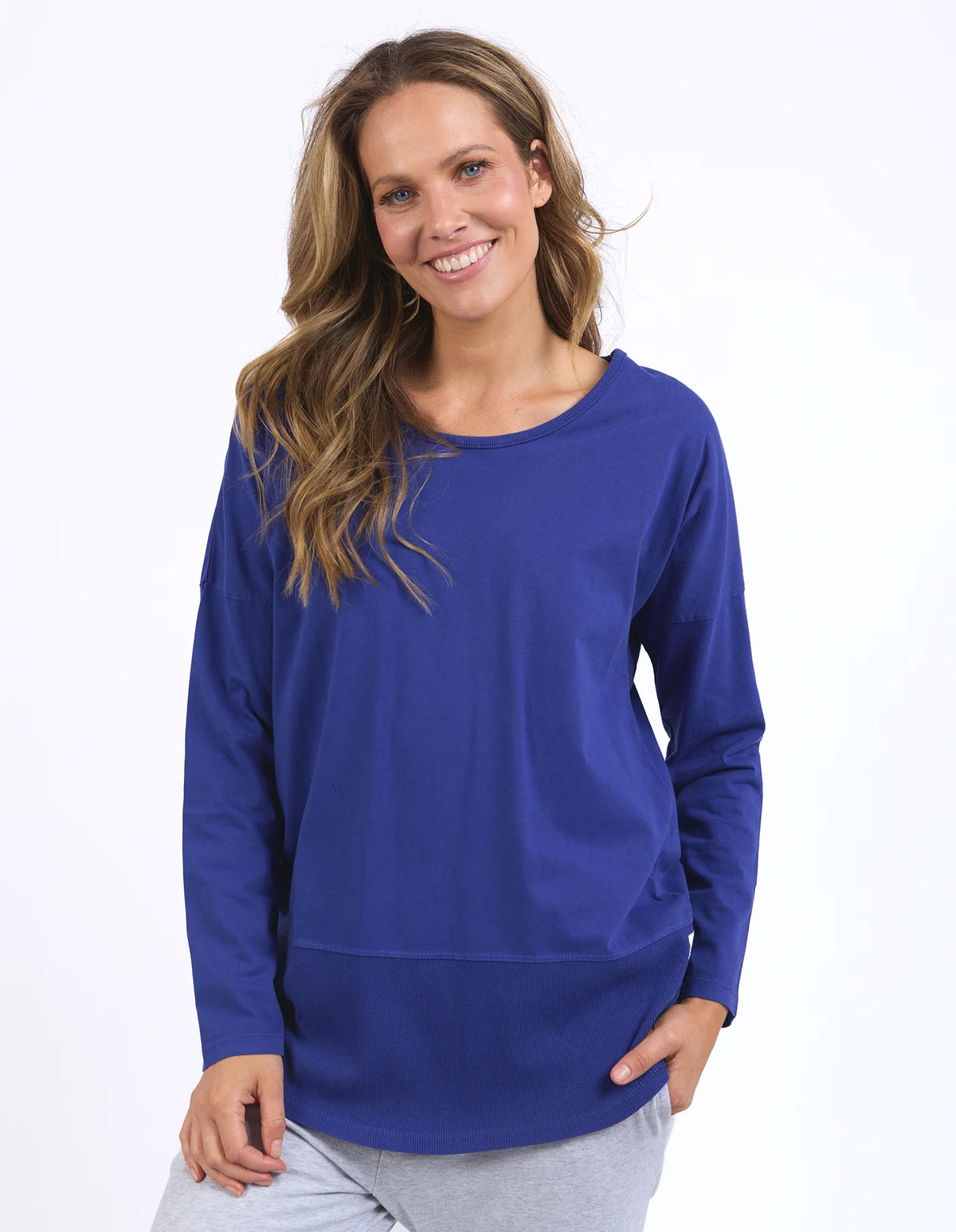 Ribbed long slv tee