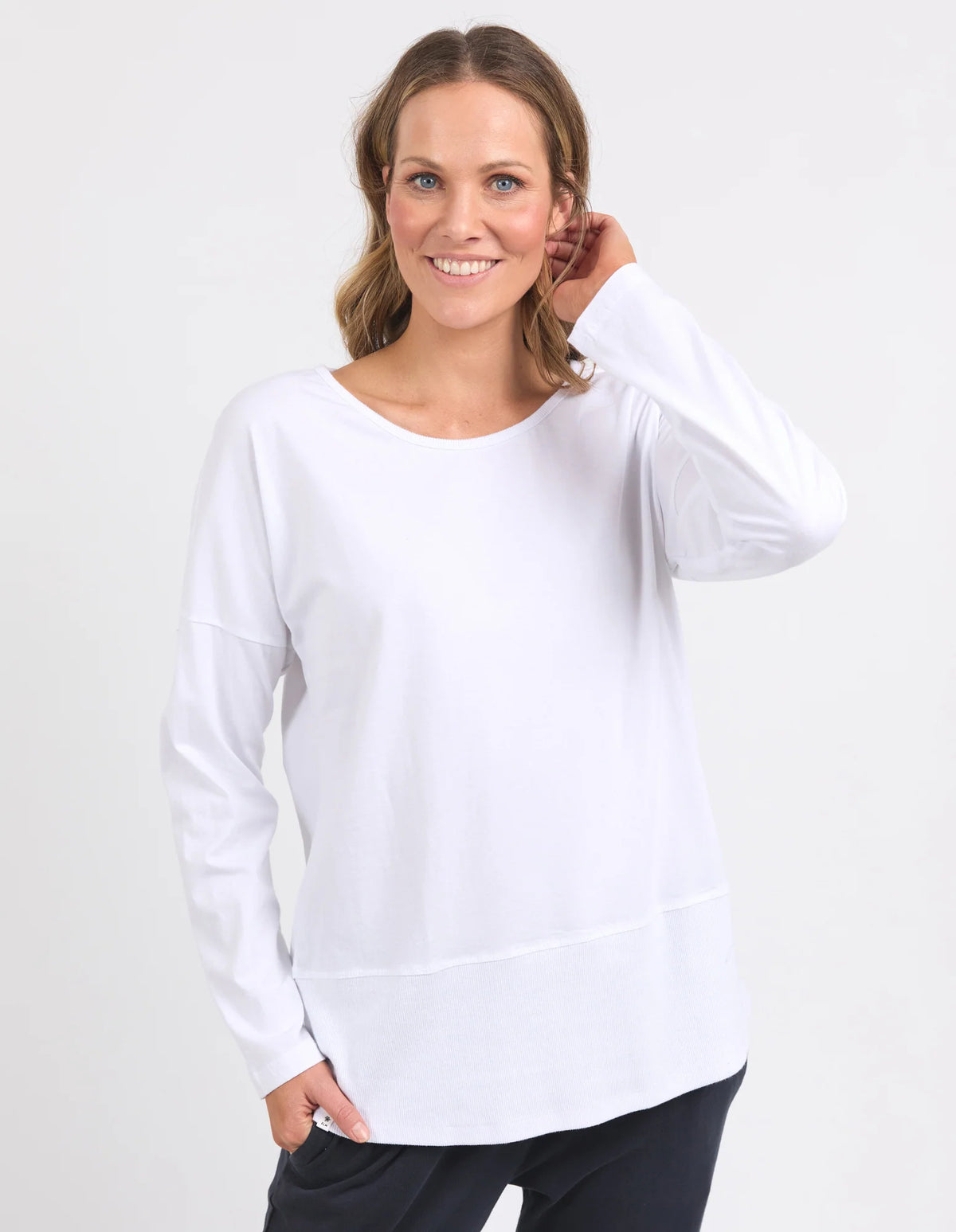 Ribbed long slv tee