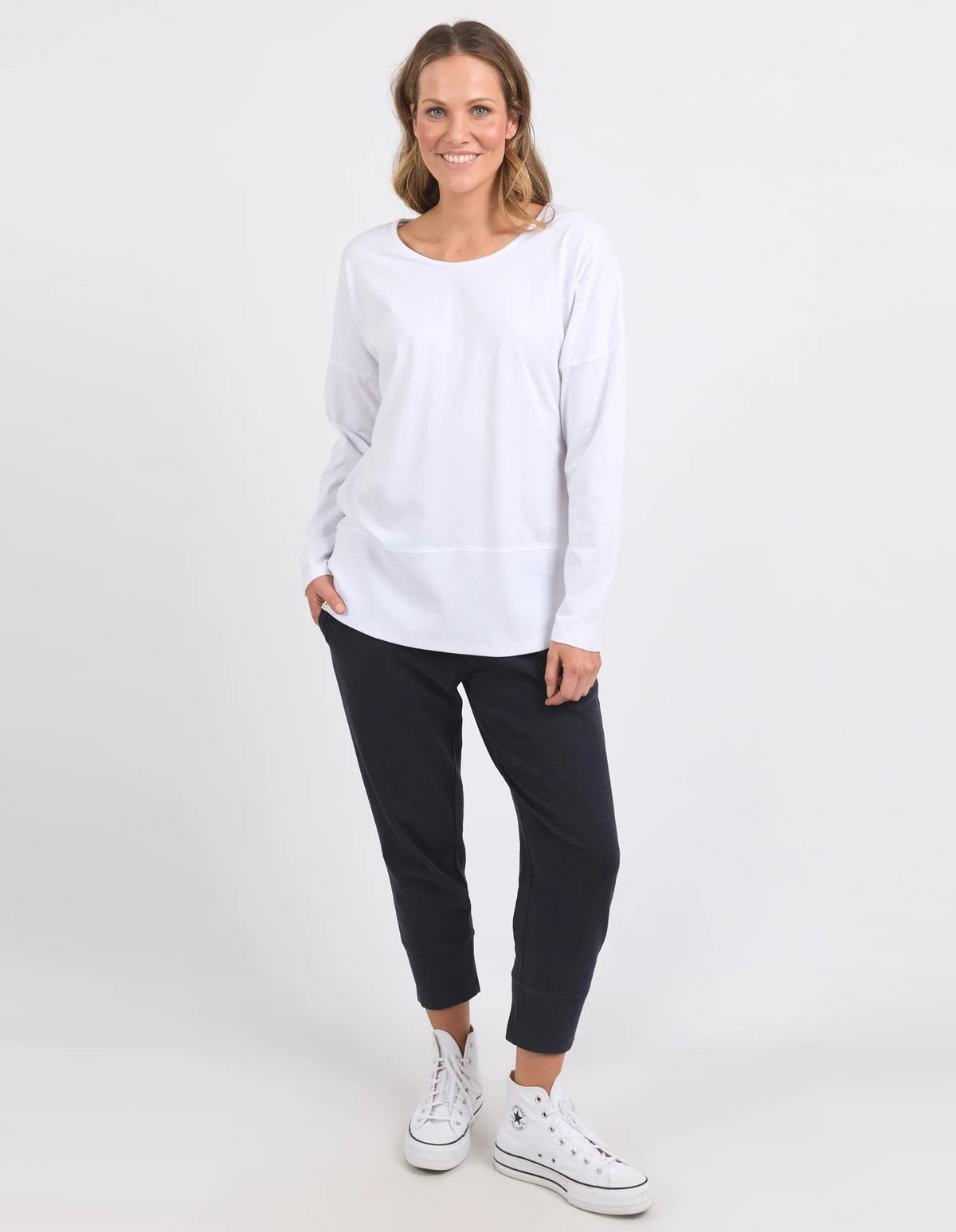 Ribbed long slv tee