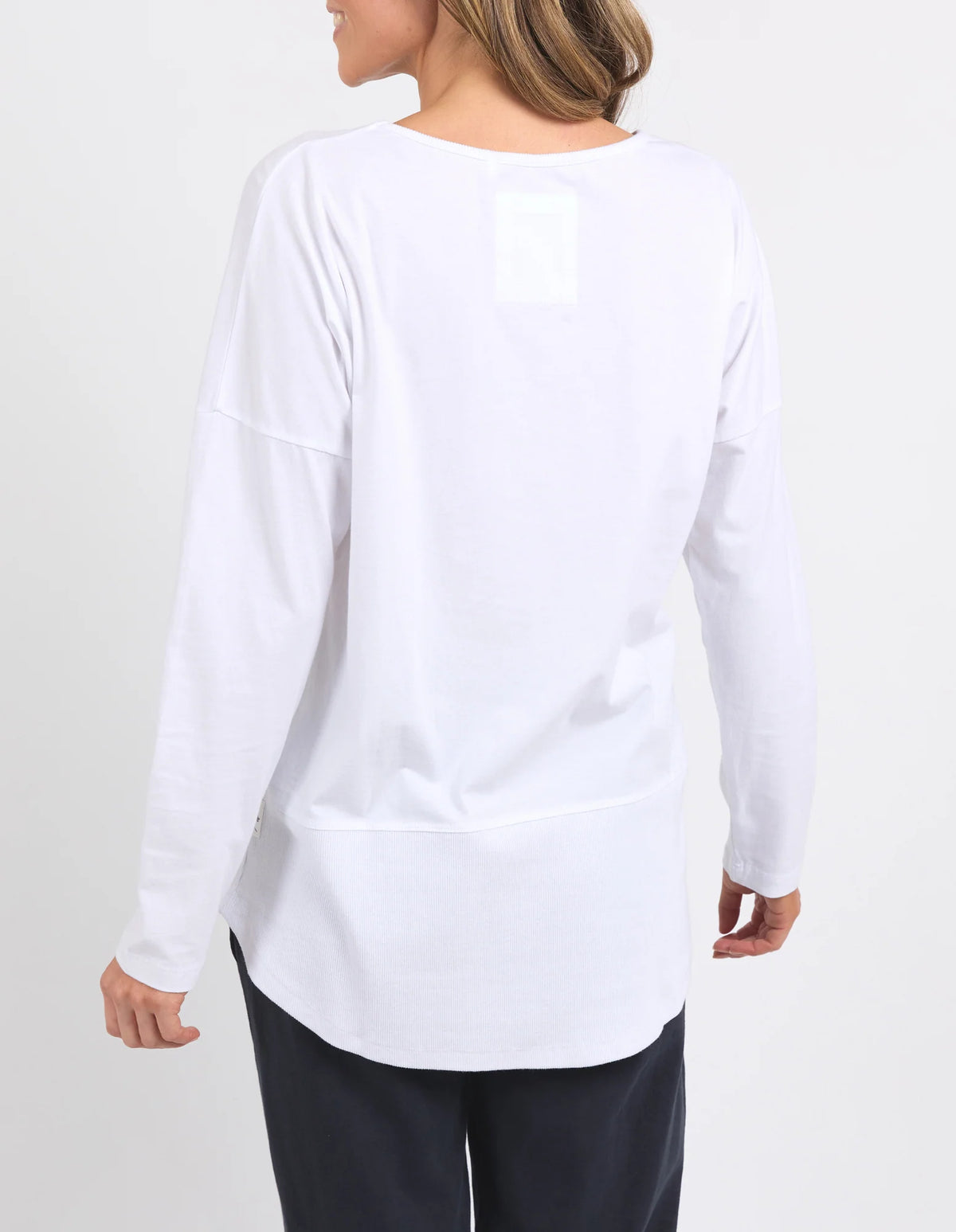 Ribbed long slv tee