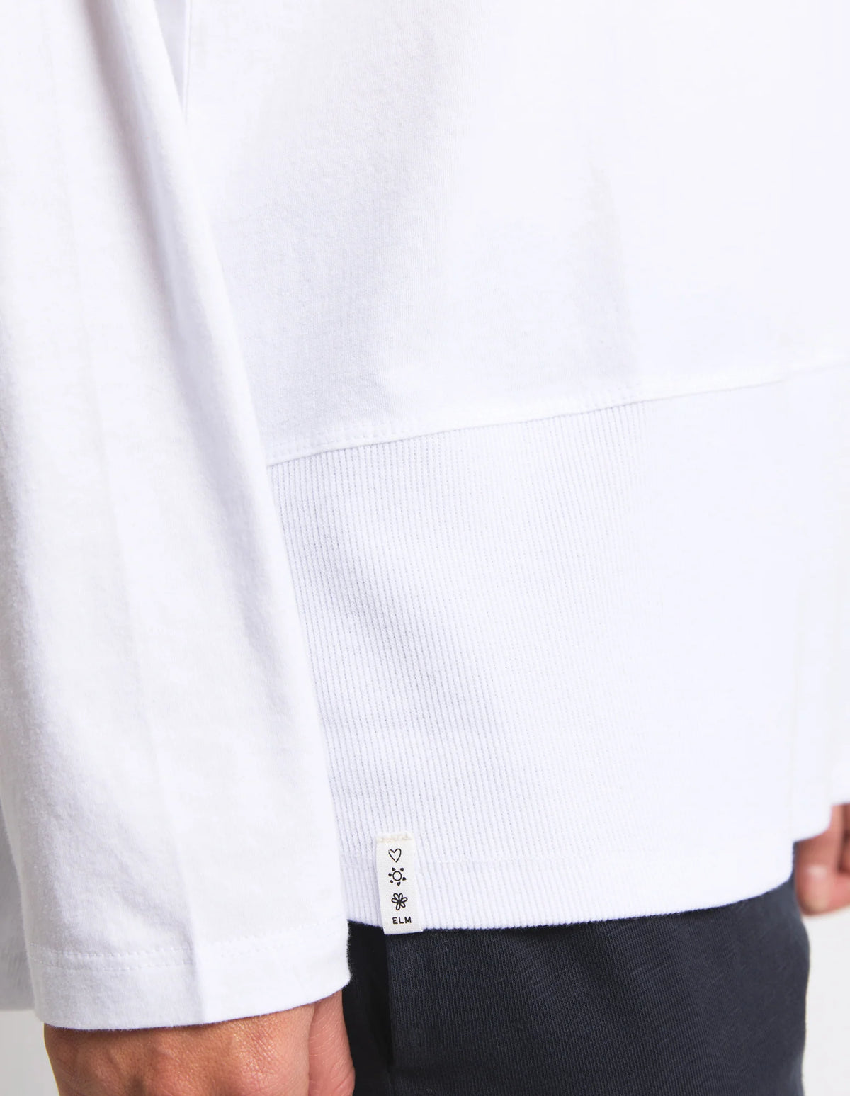 Ribbed long slv tee