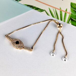 Eye Sparkle bracelet with an intricate sparkling design and an adjustable pull tie fastening