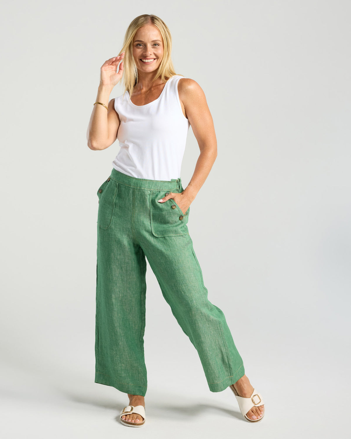 Ester Crop Linen Pant
