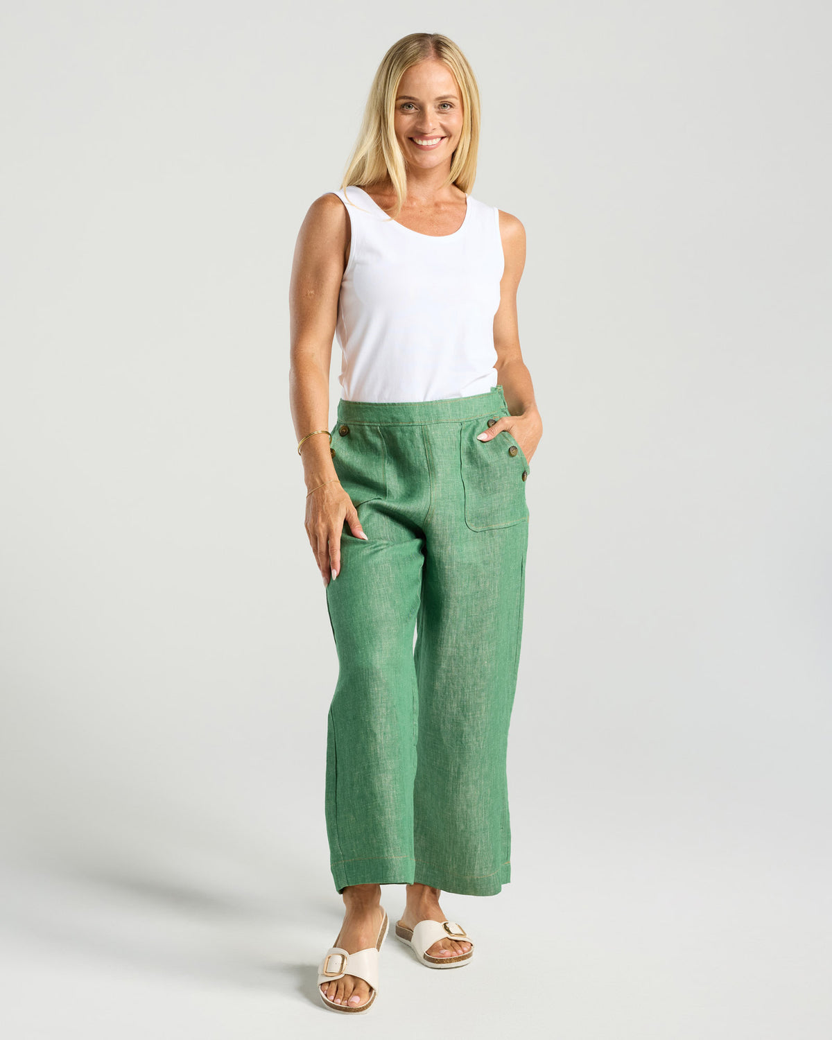 Ester Crop Linen Pant