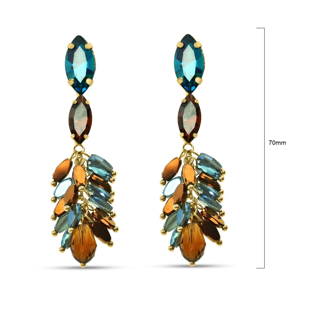 Faceted glass brown