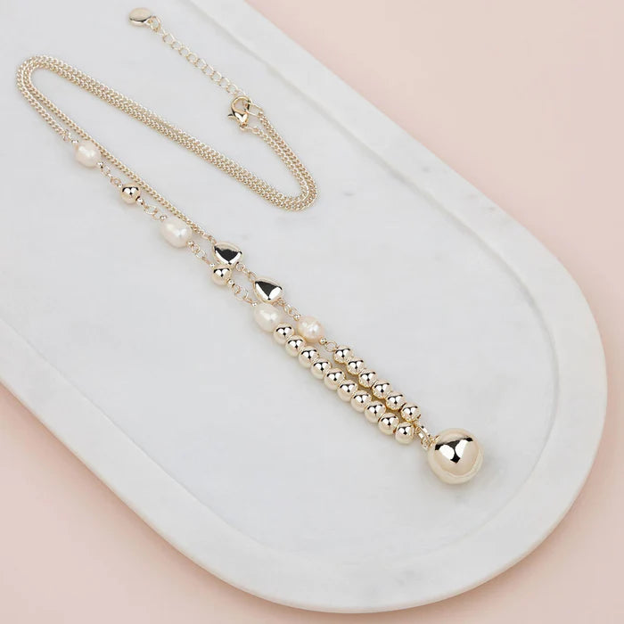 Gold Beads & Pearl