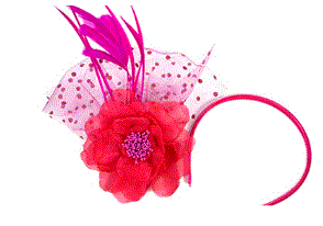 Small pink fascinator with a hair clip, a timeless style for weddings and special occasions