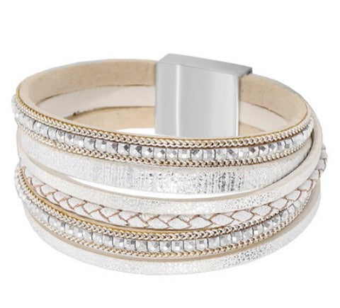 Braided Bead Magnetic White