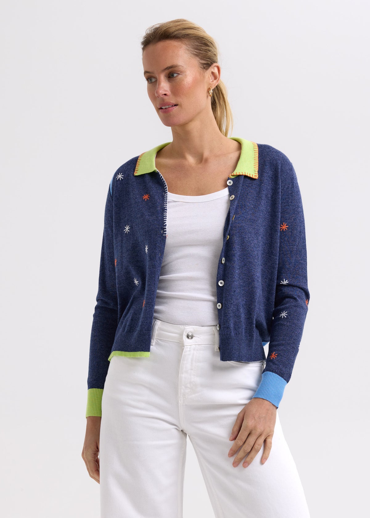 Blossoms Hand-work Cardi