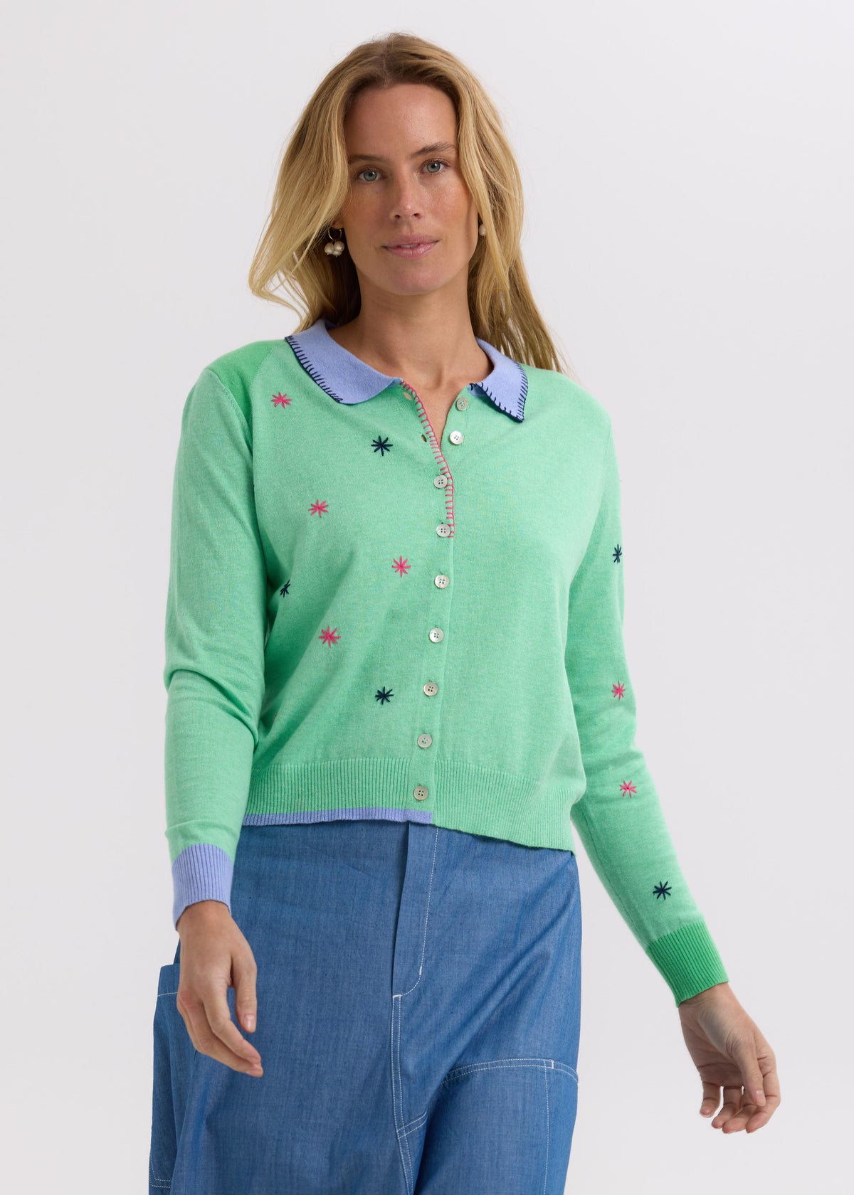 Blossoms Hand-work Cardi