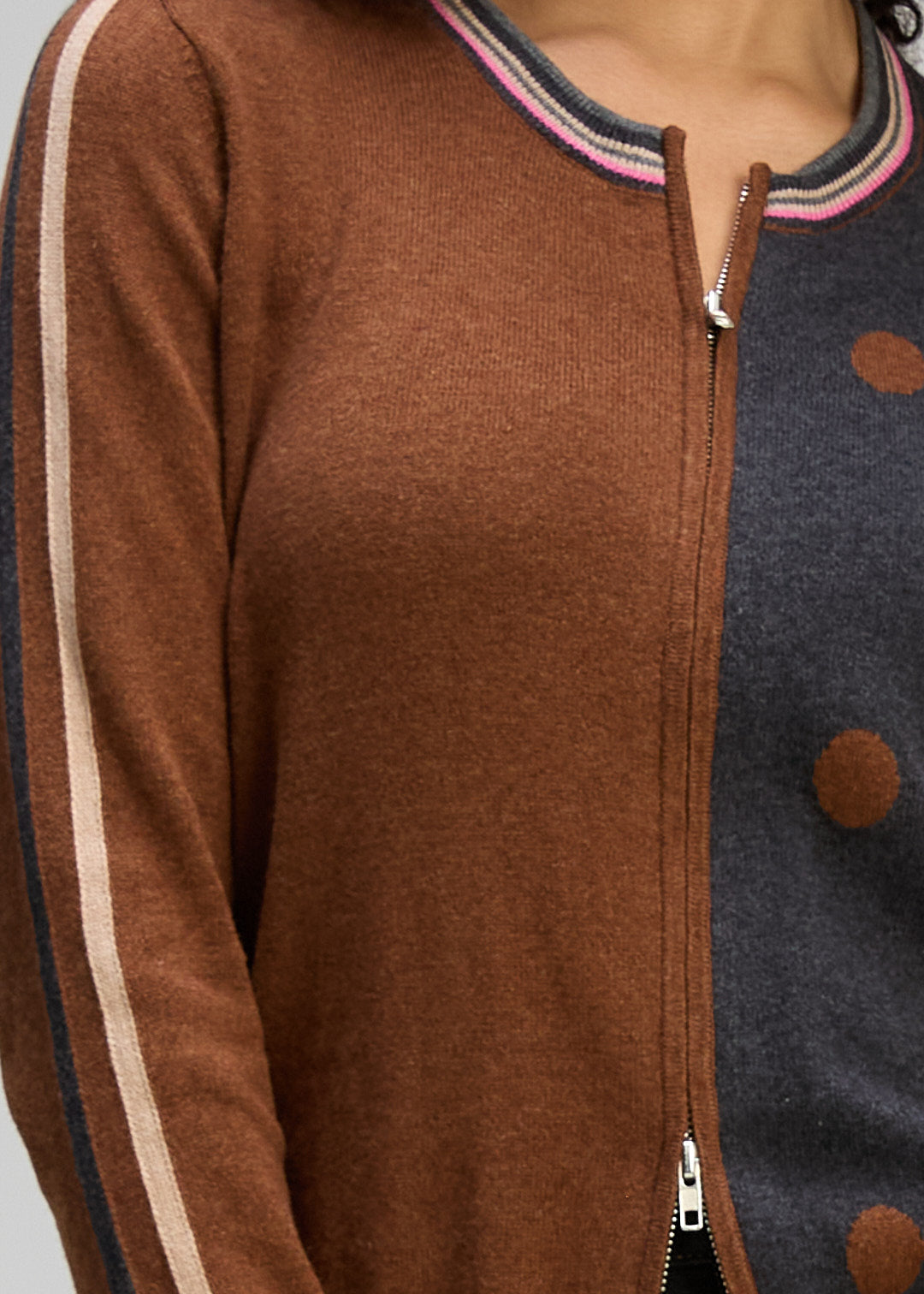 Stripe Spot Zip Up