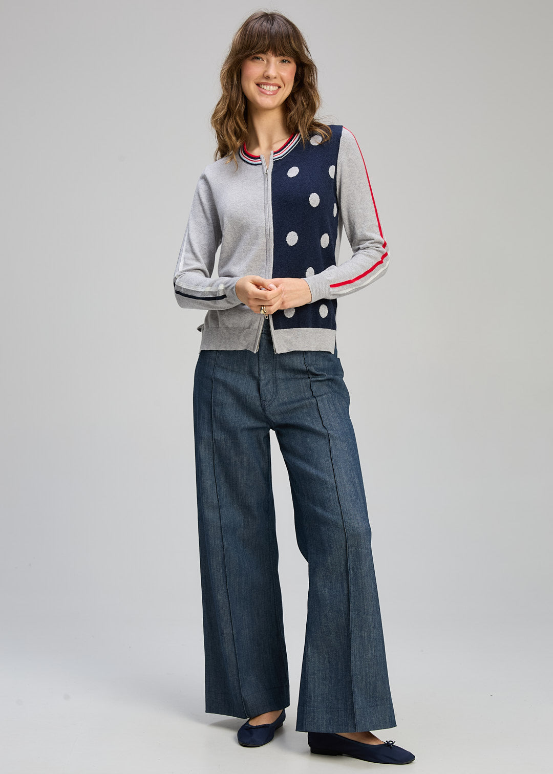 Stripe Spot Zip Up