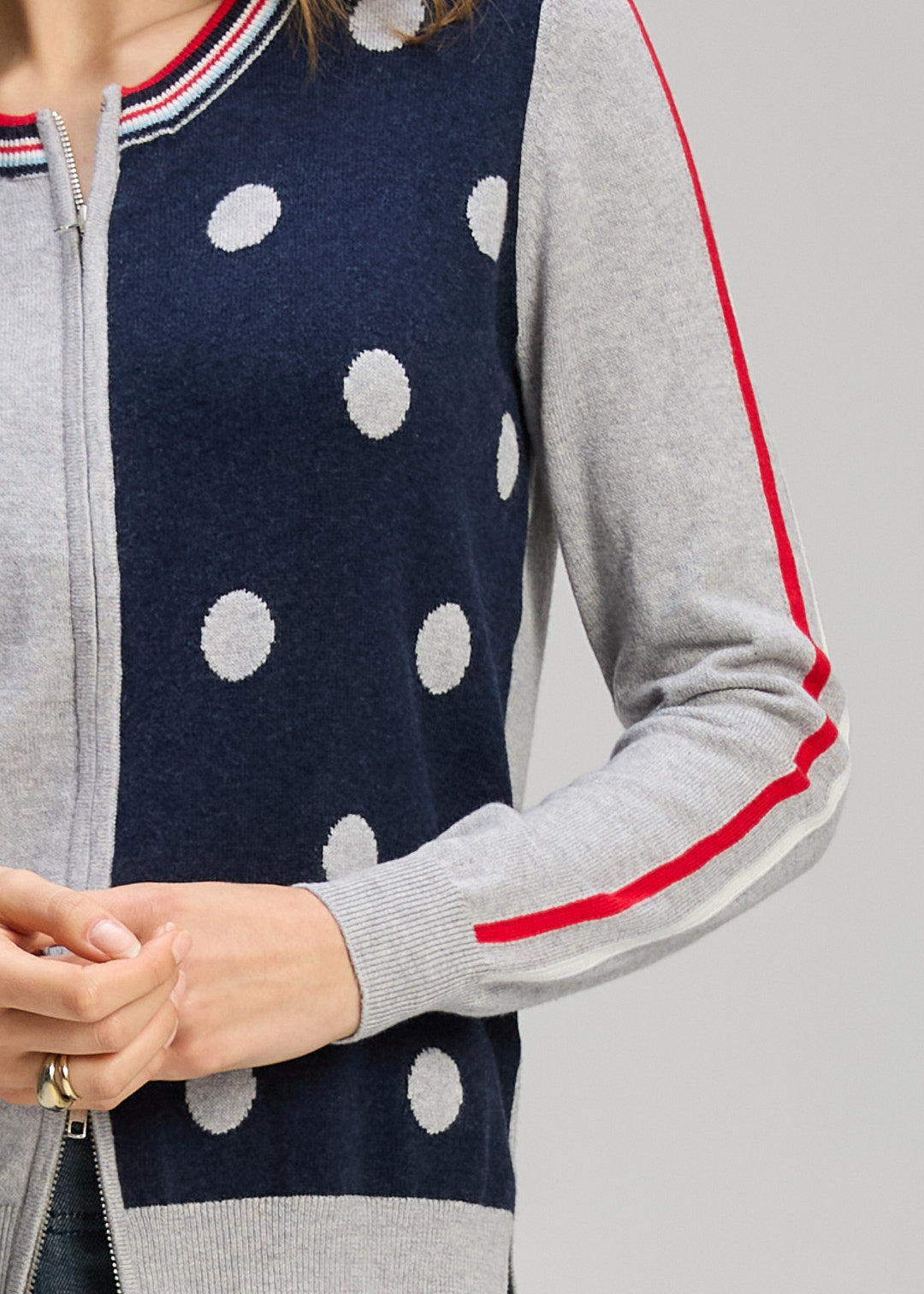 Stripe Spot Zip Up