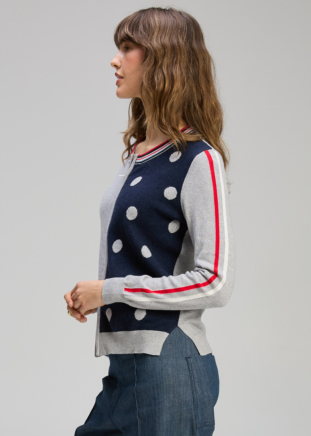 Stripe Spot Zip Up