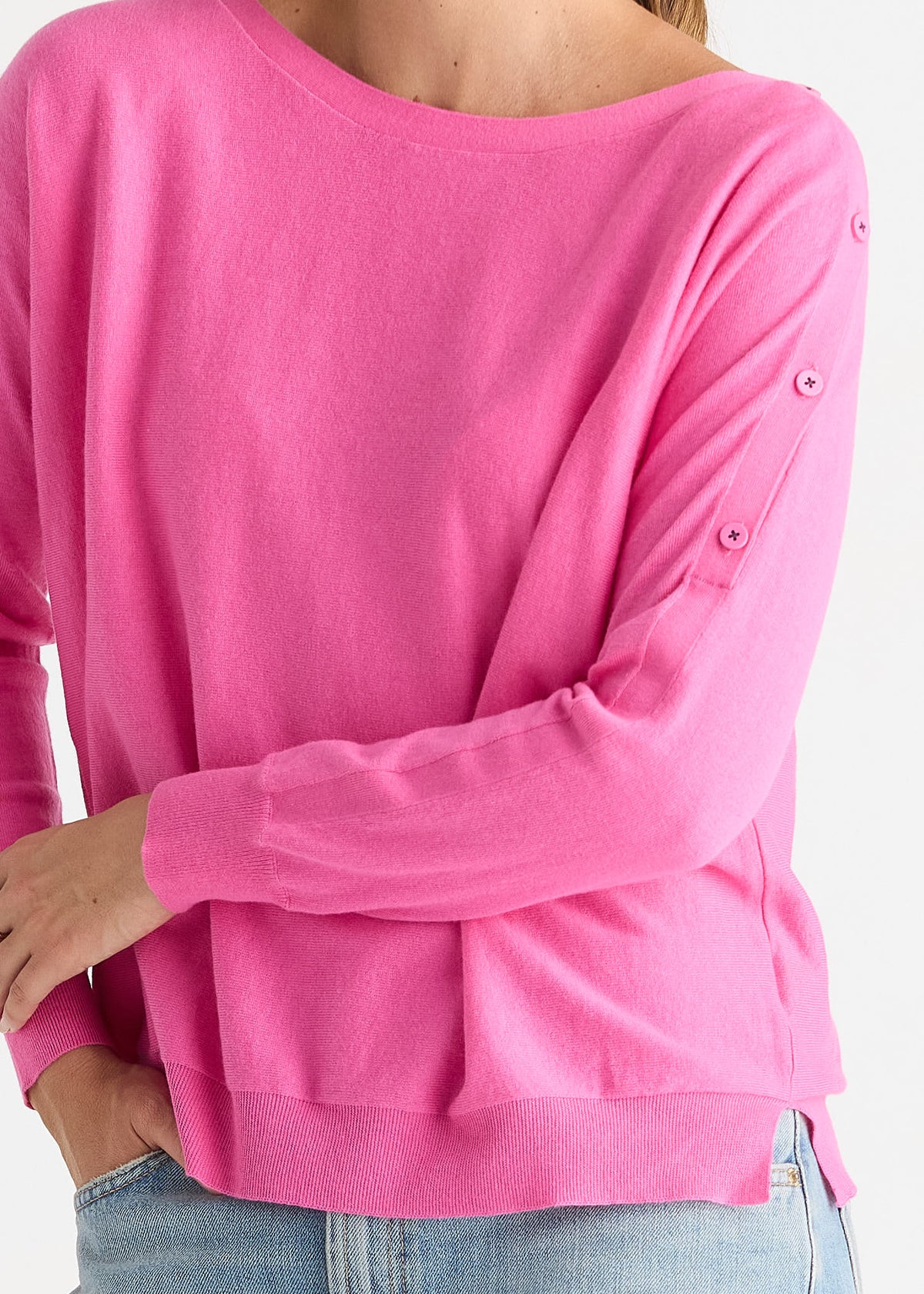 Button Boat Neck
