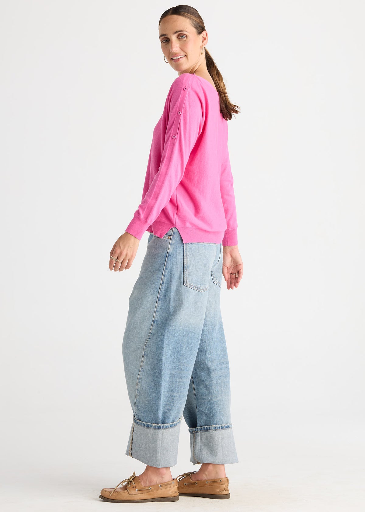 Button Boat Neck