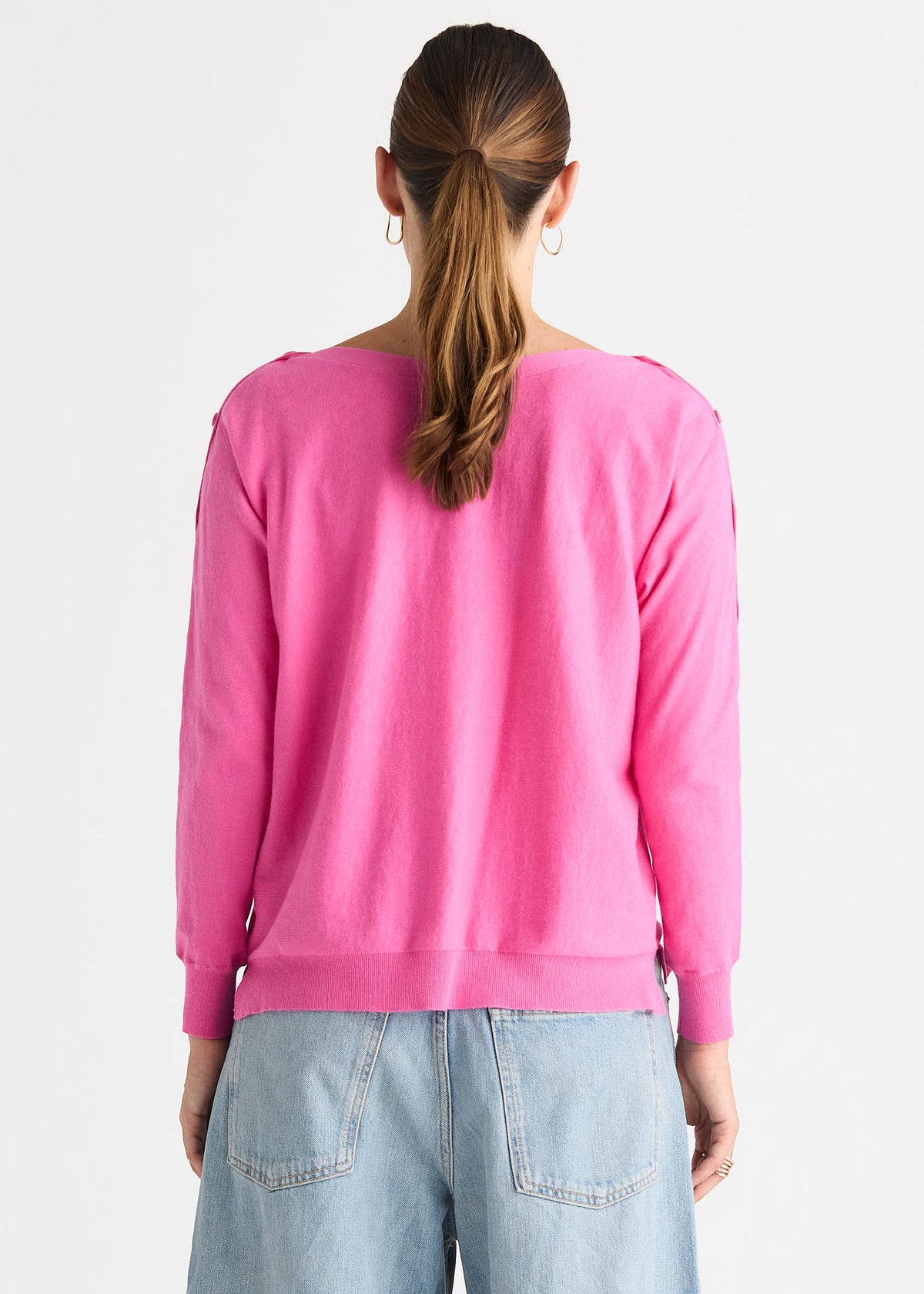 Button Boat Neck