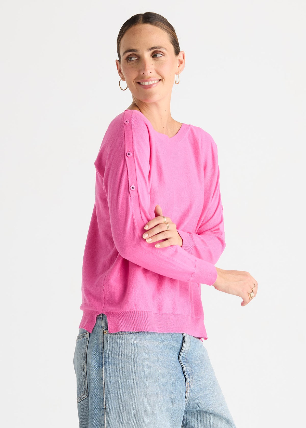 Button Boat Neck