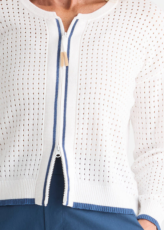 Pointelle Zip Cardi by Zaket & Plover, photo 2