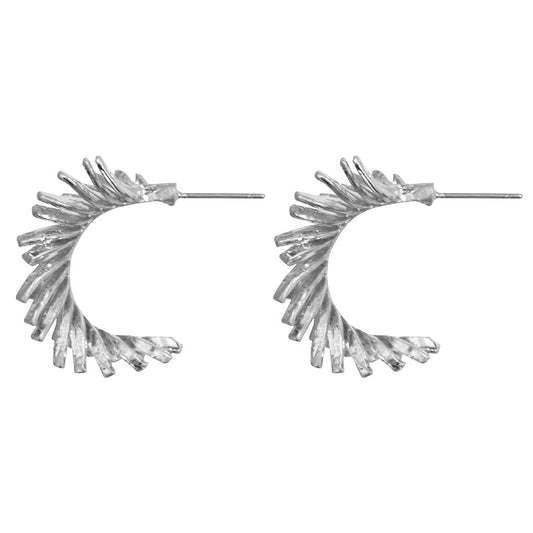 Pair of funky Le Forge Antonella earrings in a single metal finish, silver or gold