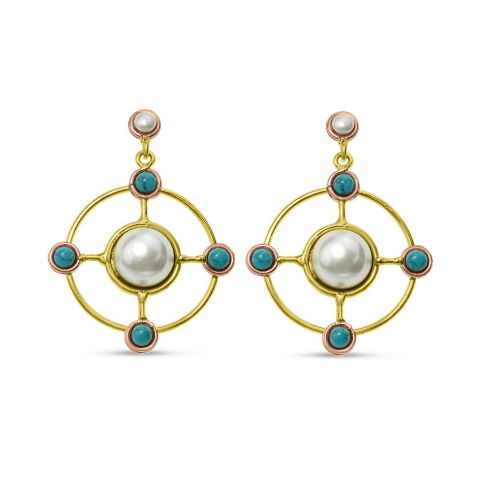 Brass Round Pearl