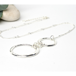 Silver 2 Ring/Pearl Necklace