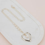 Gold Heart & Pearl