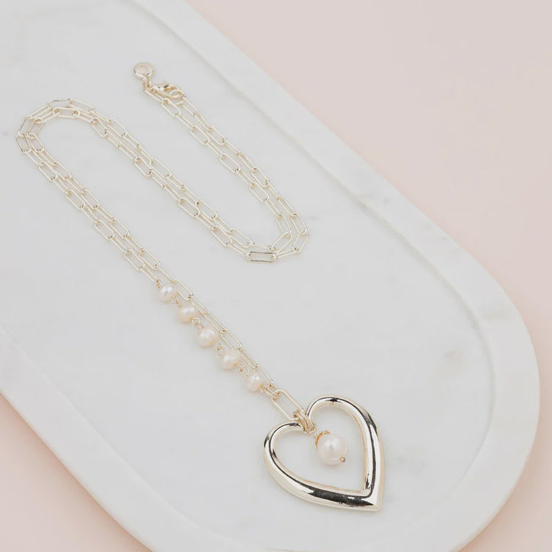 Gold Heart & Pearl